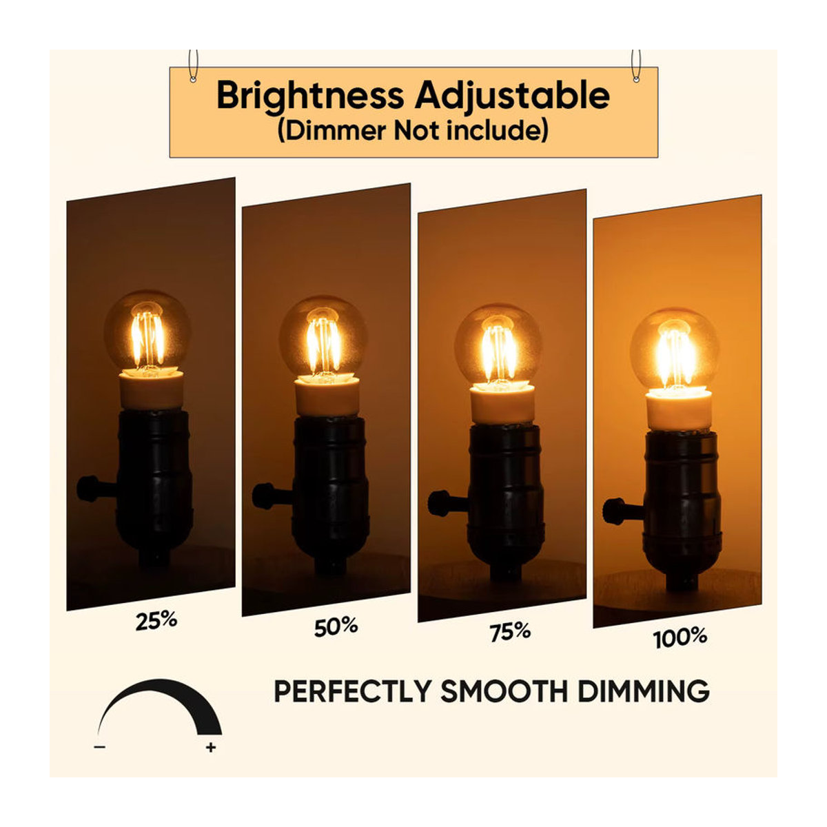 Hcnew G40 LED Filament-Lampe E14 Retro Bernsteinfarben Warmweiß 1,5W Dimmbar - Bild 2