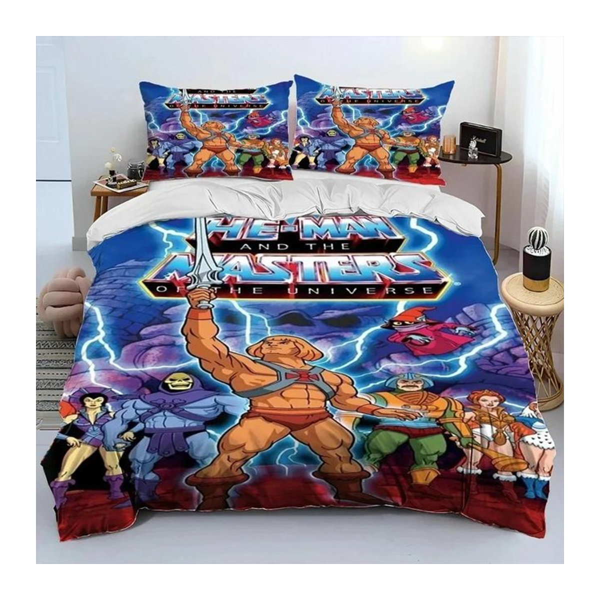 He-Man und die Masters of the Universe Bettwäsche-Set mit Bettbezug und Kissenbezug, Queen-Größe US Full, B/H: 200 x 230 cm - Bild 1