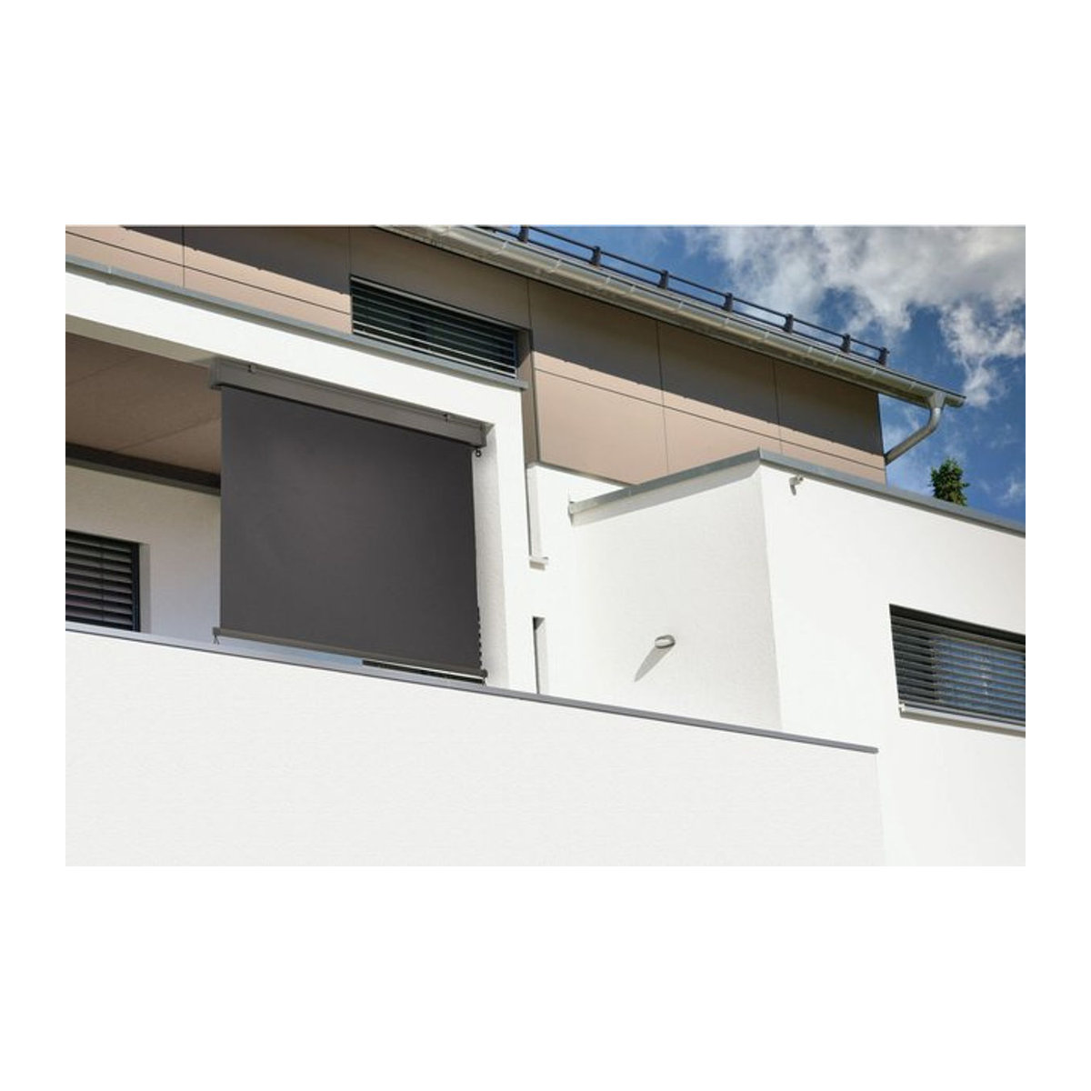 Hecht International Senkrechtmarkise Modern in Anthrazit aus Aluminium, Stahl und Polyester - Bild 1