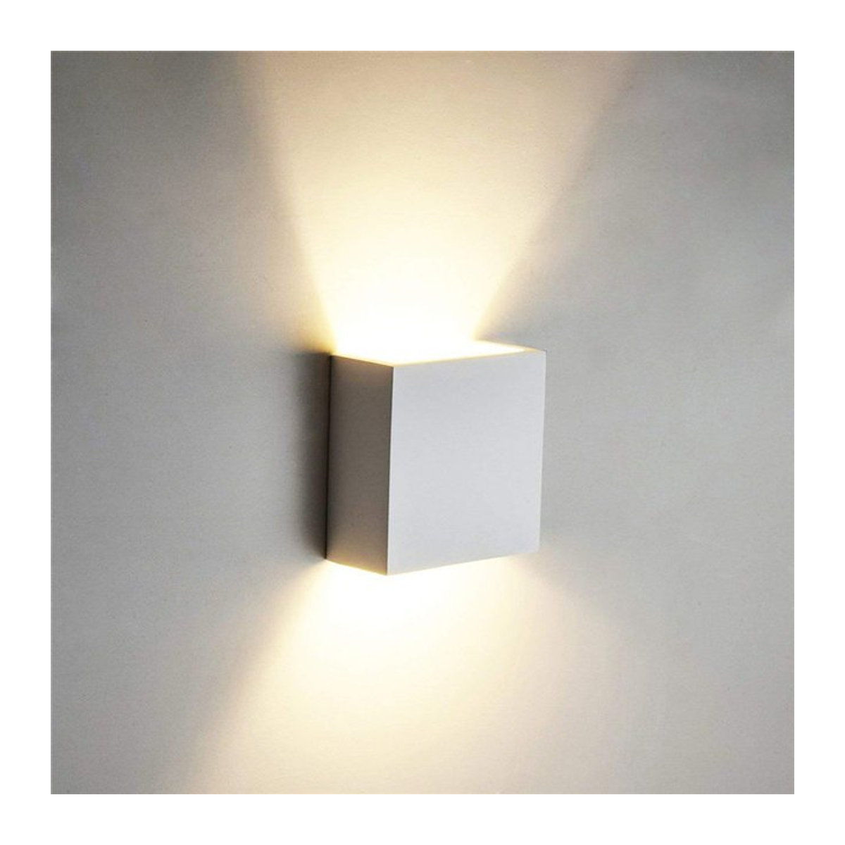Heevye LED Wandlampe Aluminium Cube Stil in Weiß minimalistisch für Schlafzimmer Wohnzimmer und Korridor - Bild 1