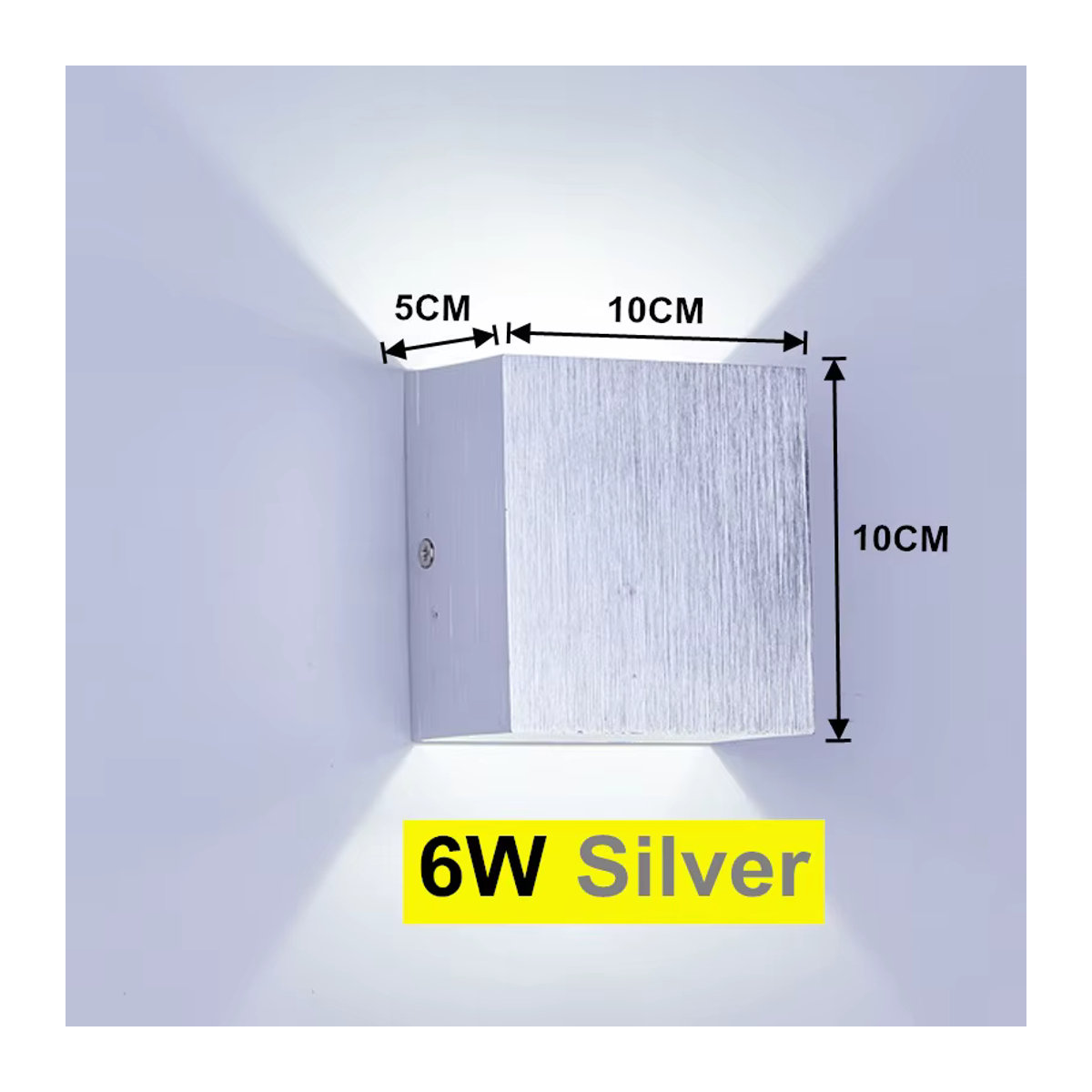 Heevye LED Wandlampe Aluminium Cube Stil in Weiß minimalistisch für Schlafzimmer Wohnzimmer und Korridor - Bild 2