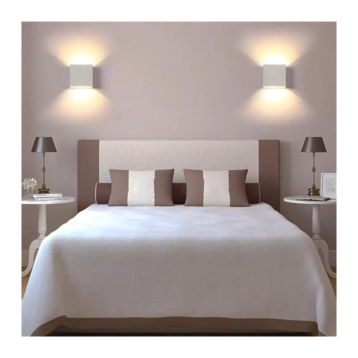 Heevye LED Wandlampe Aluminium Cube Stil in Weiß minimalistisch für Schlafzimmer Wohnzimmer und Korridor - Bild 4