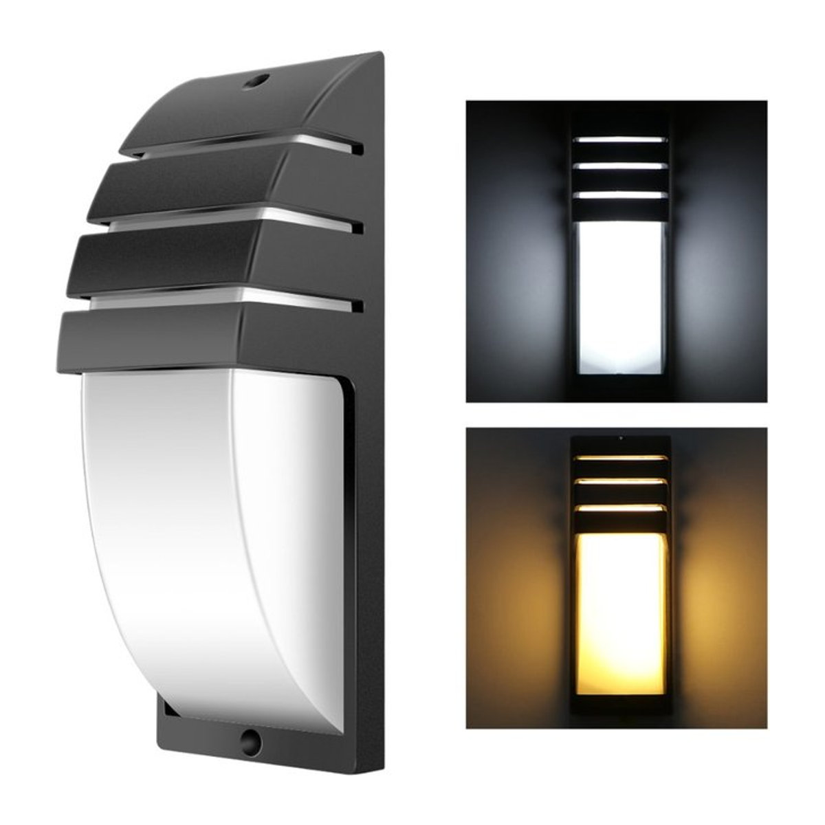 Heevye Moderne LED Außenwandleuchte Schwarz 12W Wasserdicht für Garten, Veranda und Balkon - Bild 1