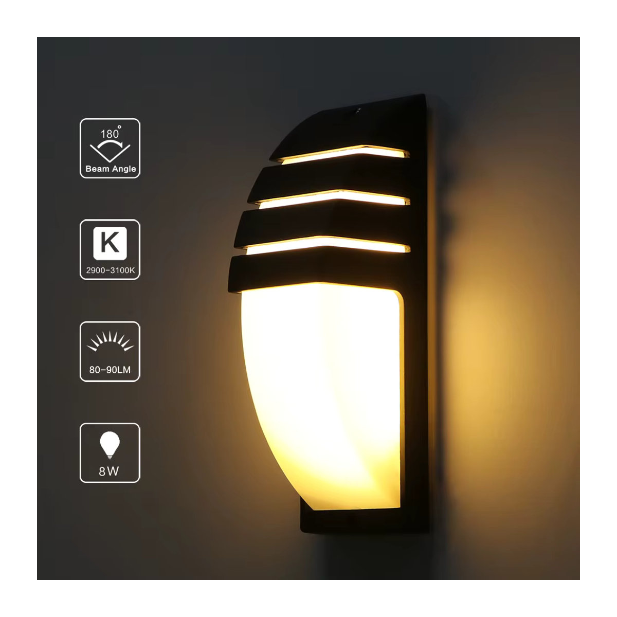 Heevye Moderne LED Außenwandleuchte Schwarz 12W Wasserdicht für Garten, Veranda und Balkon - Bild 5