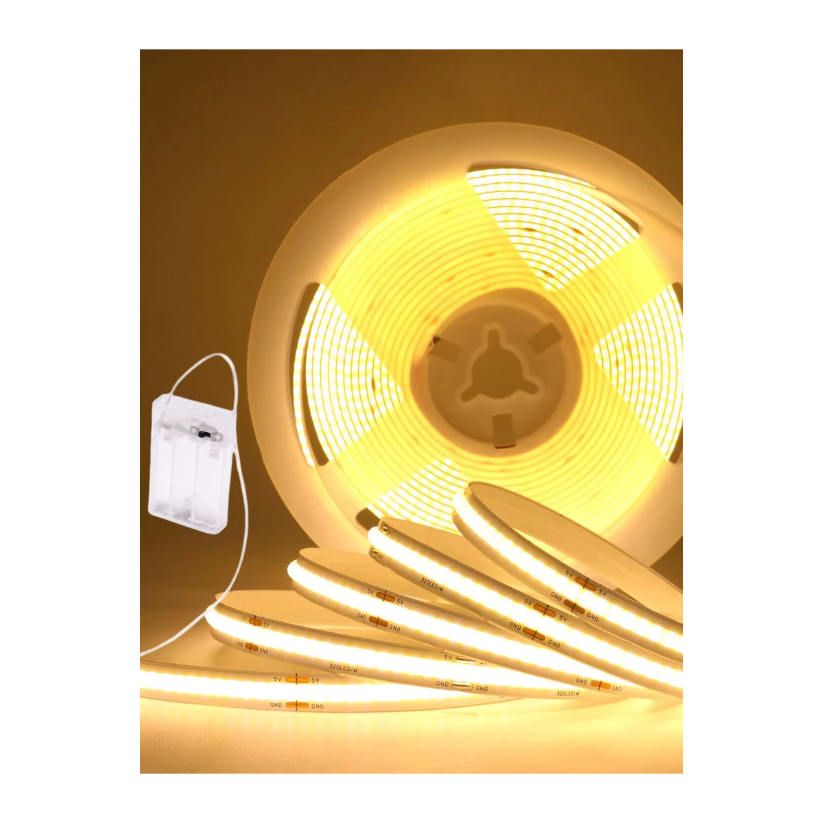 HEGEHE COB LED Streifen 5V mit 320 LEDs/m und 8mm PCB für TV Hintergrundbeleuchtung in Rot - Bild 7