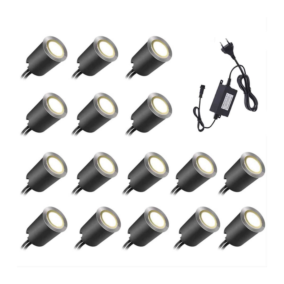 HEGEHE LED Einbauleuchte IP67 Wasserdicht für Garten und Landschaft, 12V, 0,6W, Edelstahl, Schwarz, Durchmesser: 32 mm - Bild 7