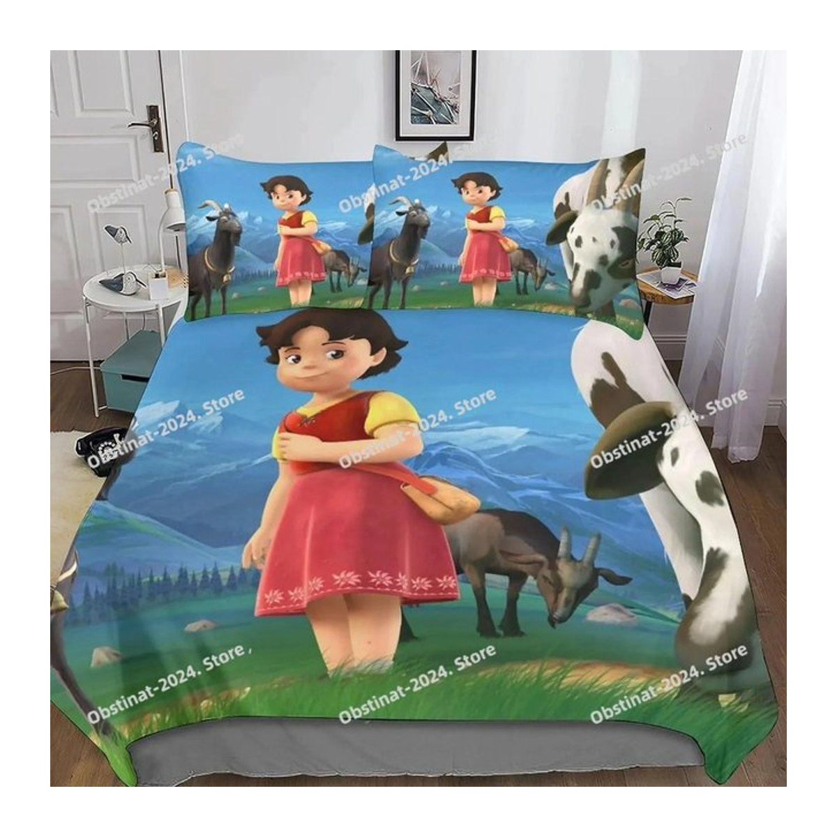 Heidi Das Mädchen aus den Alpen Bettwäscheset mit Kissenbezug, Single, B x H: 135 x 200 cm - Bild 1