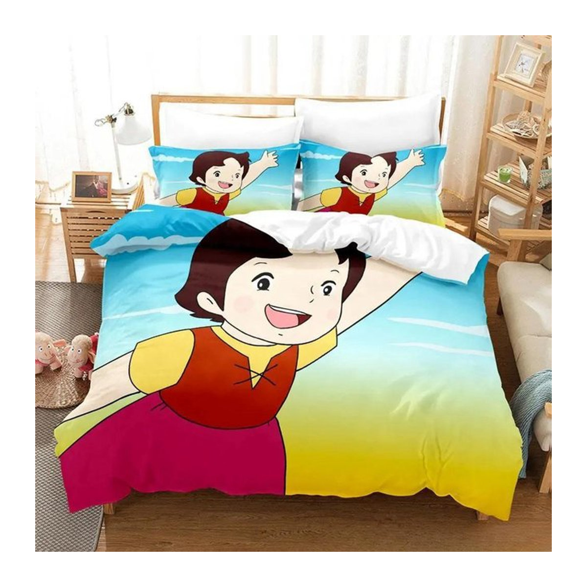 Heidi Mädchen der Alpen Bettwäsche Set mit Reißverschluss, B/B: 135 x 200 cm - Bild 1
