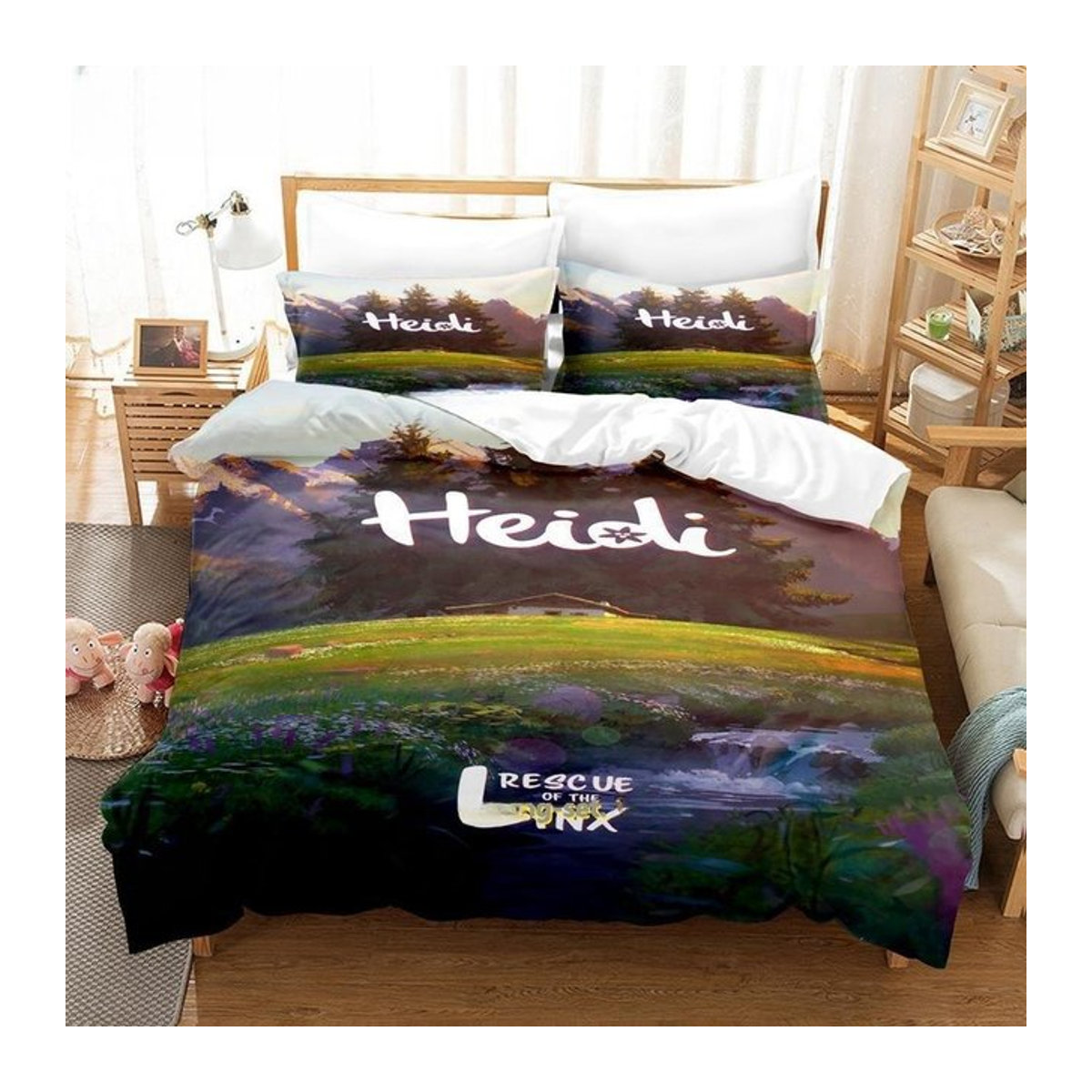 Heidi Mädchen der Alpen Bettwäsche Set mit Reißverschluss, B/B: 135 x 200 cm - Bild 1