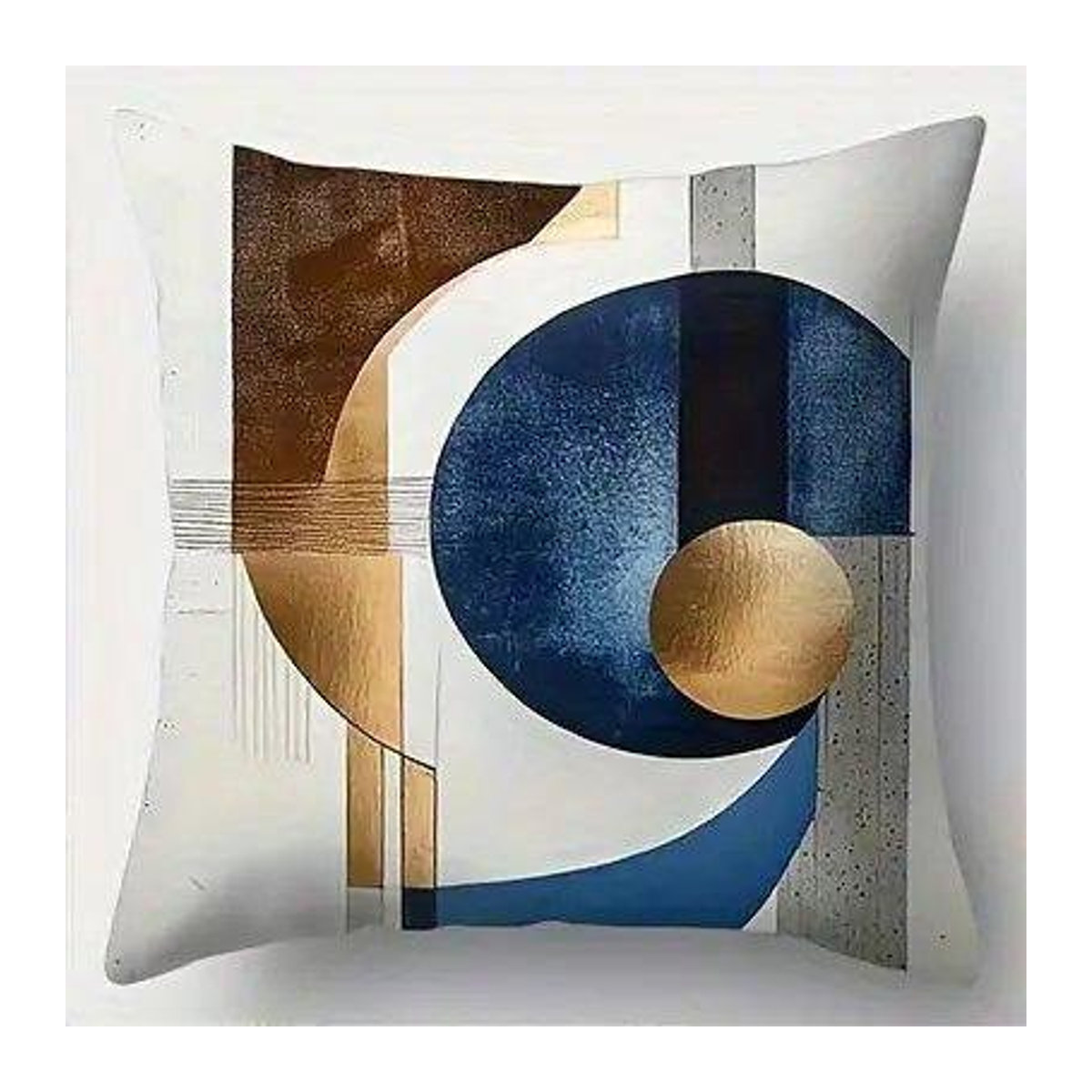 Heimdeko Kissenbezug mit modernem geometrischem abstraktem Muster aus Peach Skin, B/H: 18 x 18 cm - Bild 1