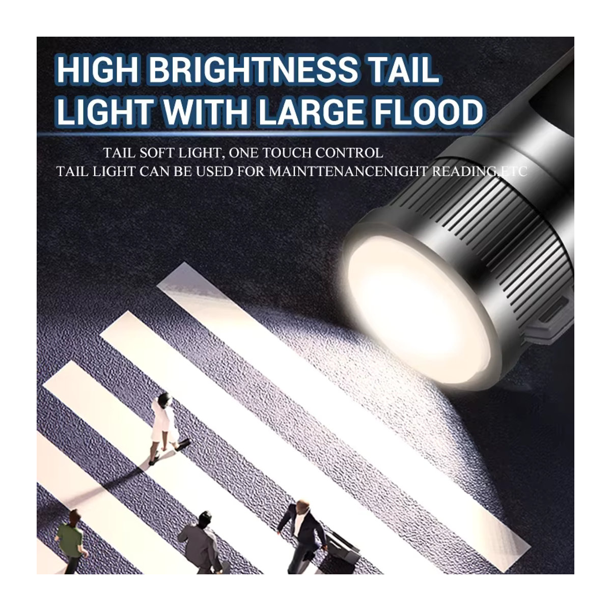 Heinast Taktische P70-LED-Taschenlampe mit 5000 lm, Ultrahelles Licht mit Teleskop-Zoom und eingebautem 18650-Akku - Bild 3