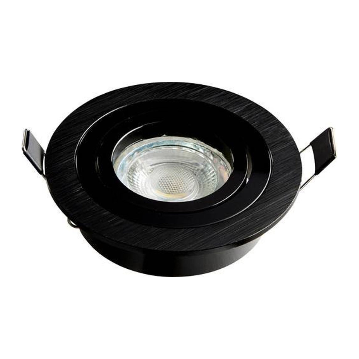 Heitronic Einbaustrahler DL7801 LED GU10 8W Schwarz Aluminium Minimalistisch - Bild 1