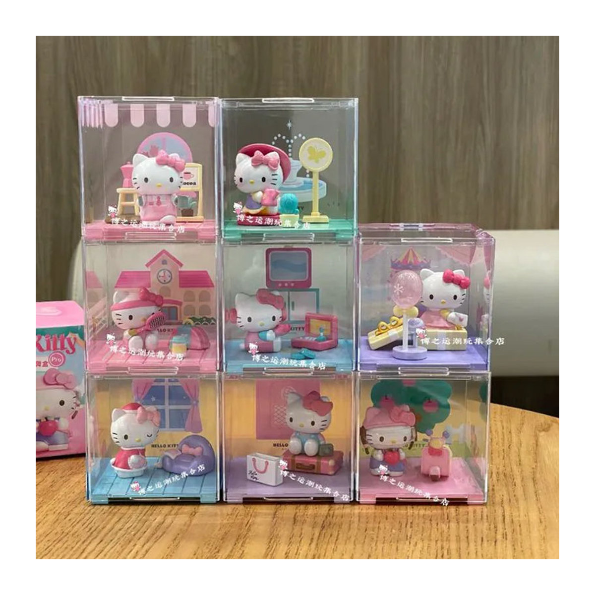 Hello Kitty Happy Time Serie Pro Anime-Figur Micro Blind Box Mehrfarbige Cartoon-Charakter Diorama-Deko aus Kunststoff - Bild 1