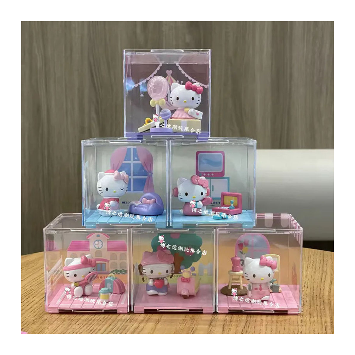 Hello Kitty Happy Time Serie Pro Anime-Figur Micro Blind Box Mehrfarbige Cartoon-Charakter Diorama-Deko aus Kunststoff - Bild 4