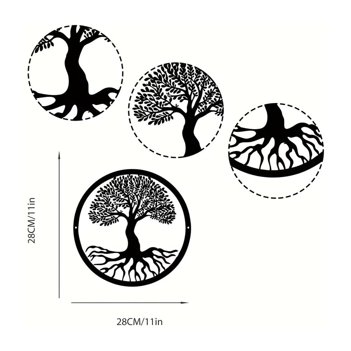 Hello Young Wandkunst Baum des Lebens aus Metall in Schwarz für Kinderzimmer - Bild 3