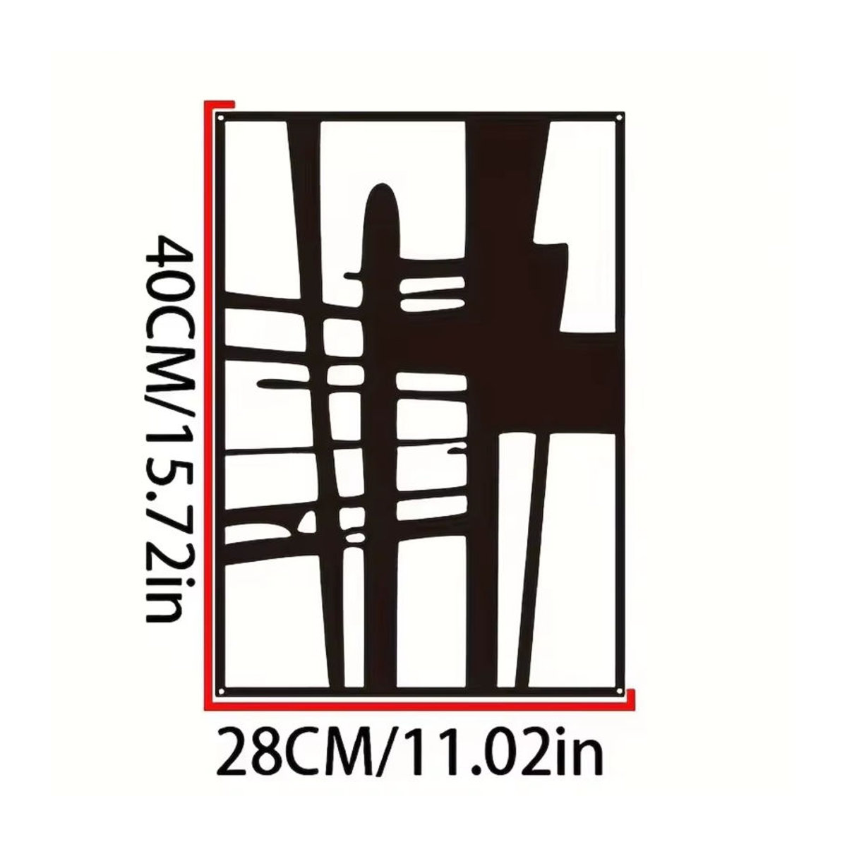 HELLOYOUNG Abstrakte Wandkunst aus Metall in Schwarz – Minimalistische dekorative Skulptur für deine Wanddekoration - Bild 3