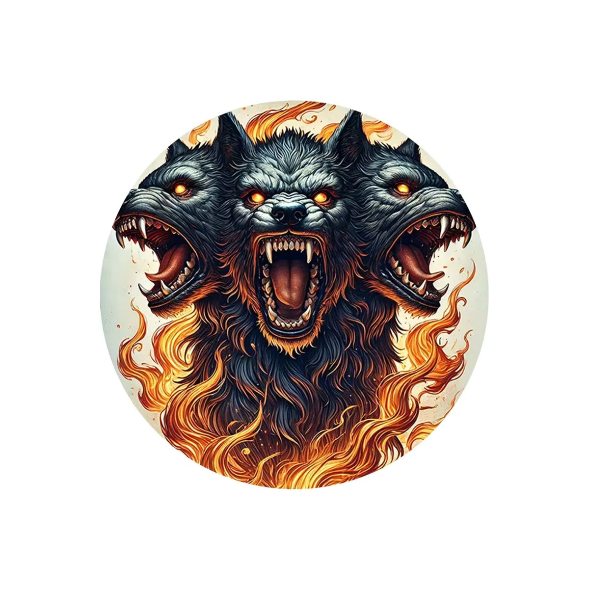 HELLOYOUNG Cerberus Trio Wandkunst im Vintage-Stil aus Metall als wasserfestes Metalldekor - Bild 2