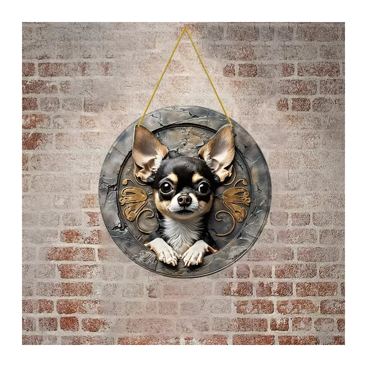 HELLOYOUNG Chihuahua Willkommen 2D-Aluminium-Hofkunst zur Wandmontage für Garten und Veranda - Bild 5