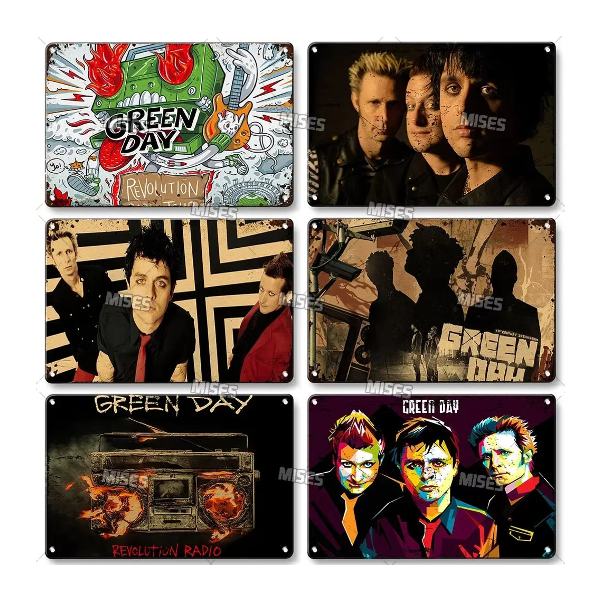 HELLOYOUNG Green Day Metallplatte Punk Rock Musik Poster mit Band-Logo und Album-Kunst, B: 30,0 cm, H: 20,0 cm - Bild 3