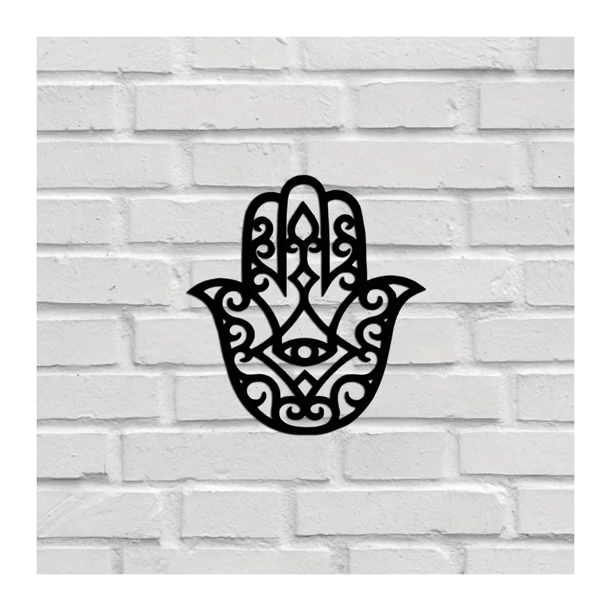 HELLOYOUNG Hamsa-Hand Wandkunst aus Metall in Schwarz, klassische Wanddekoration für dein Wohnzimmer - Bild 6