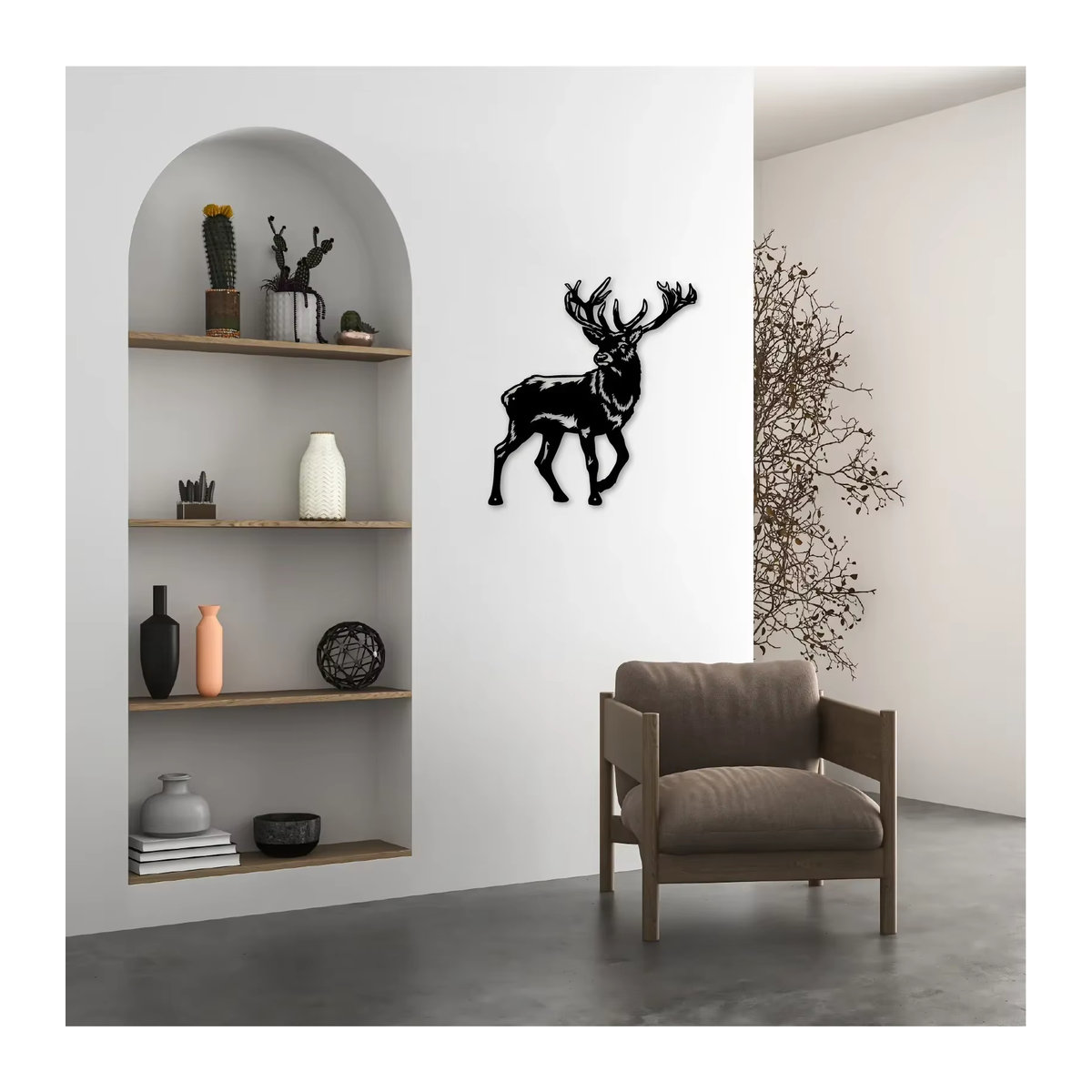 HELLOYOUNG Hirsch Silhouette Wanddeko aus Metall in Schwarz für Jäger und Outdoor-Liebhaber - Bild 5