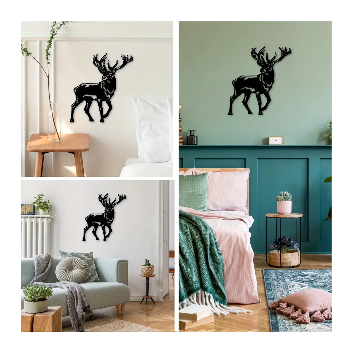 HELLOYOUNG Hirsch Silhouette Wanddeko aus Metall in Schwarz für Jäger und Outdoor-Liebhaber - Bild 6