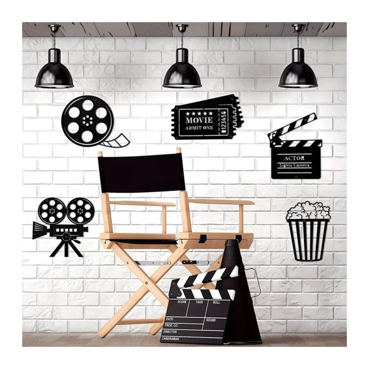 HELLOYOUNG Kino-Wanddekoration Filmrolle aus Metall in Schwarz im Industrial-Design - Bild 1