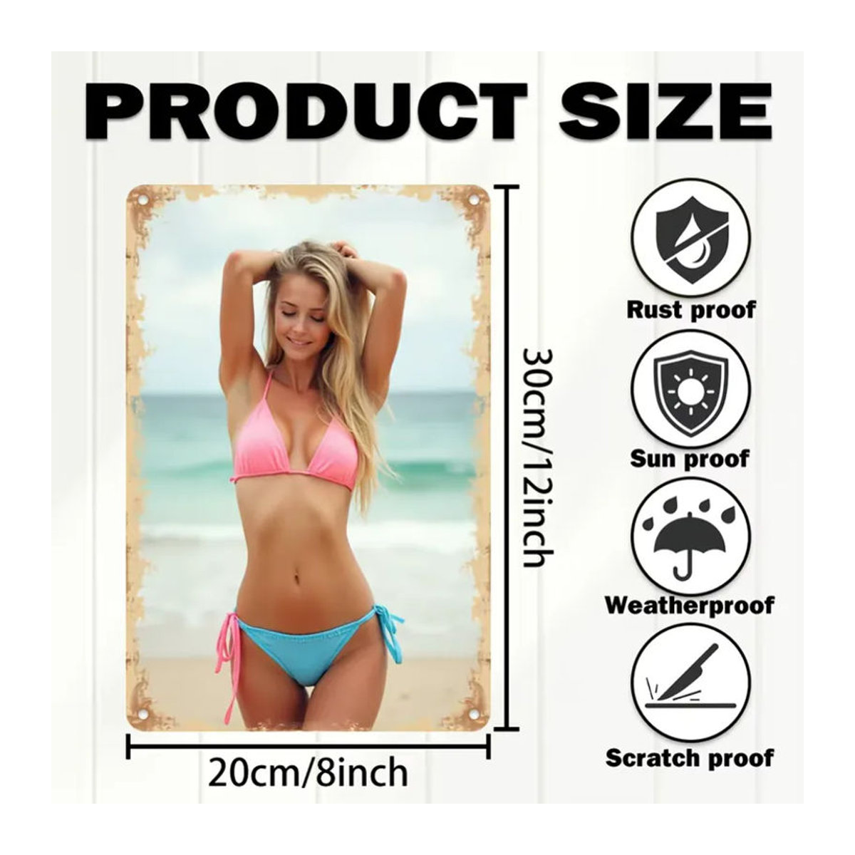 HELLOYOUNG Leinwandgemälde Bikini-Mädchen Porträt, mehrfarbig, wandmontiert, Hochformat, B/H: 20 x 30 cm - Bild 2