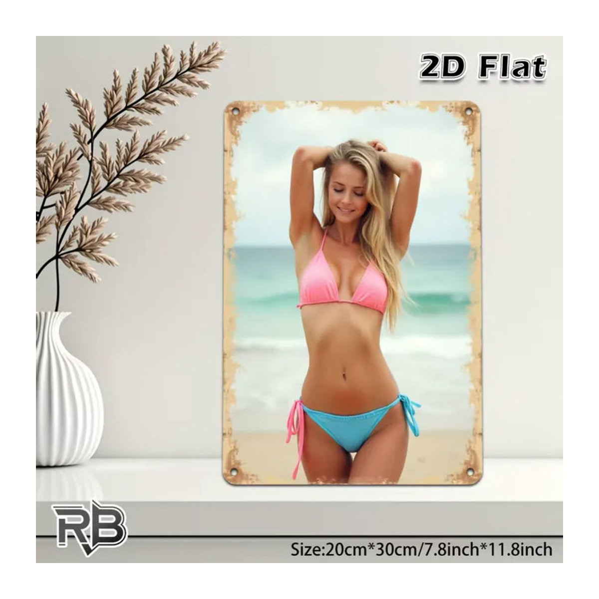 HELLOYOUNG Leinwandgemälde Bikini-Mädchen Porträt, mehrfarbig, wandmontiert, Hochformat, B/H: 20 x 30 cm - Bild 5