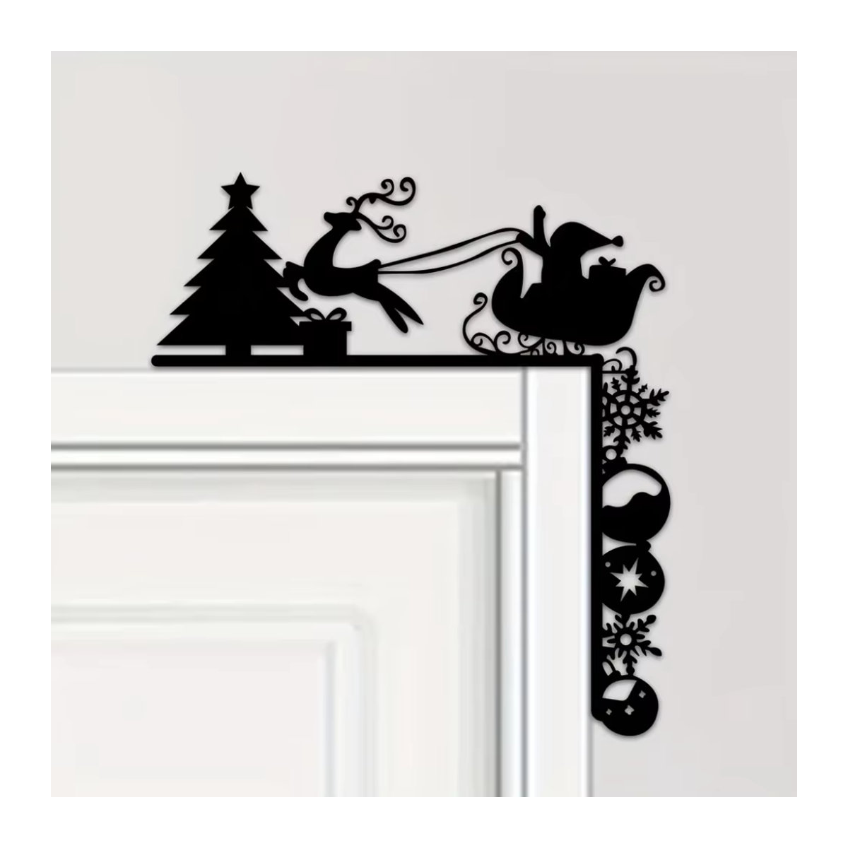 HELLOYOUNG Metall-Schlitten Wanddeko mit Kleber für Weihnachtsdekoration und Wandbehang - Bild 2
