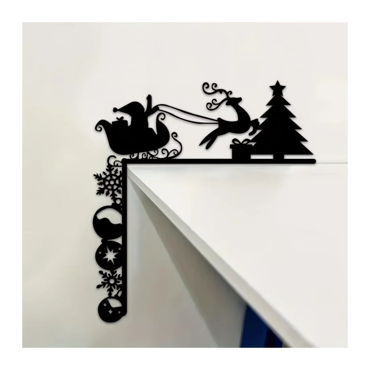 HELLOYOUNG Metall-Schlitten Wanddeko mit Kleber für Weihnachtsdekoration und Wandbehang - Bild 3
