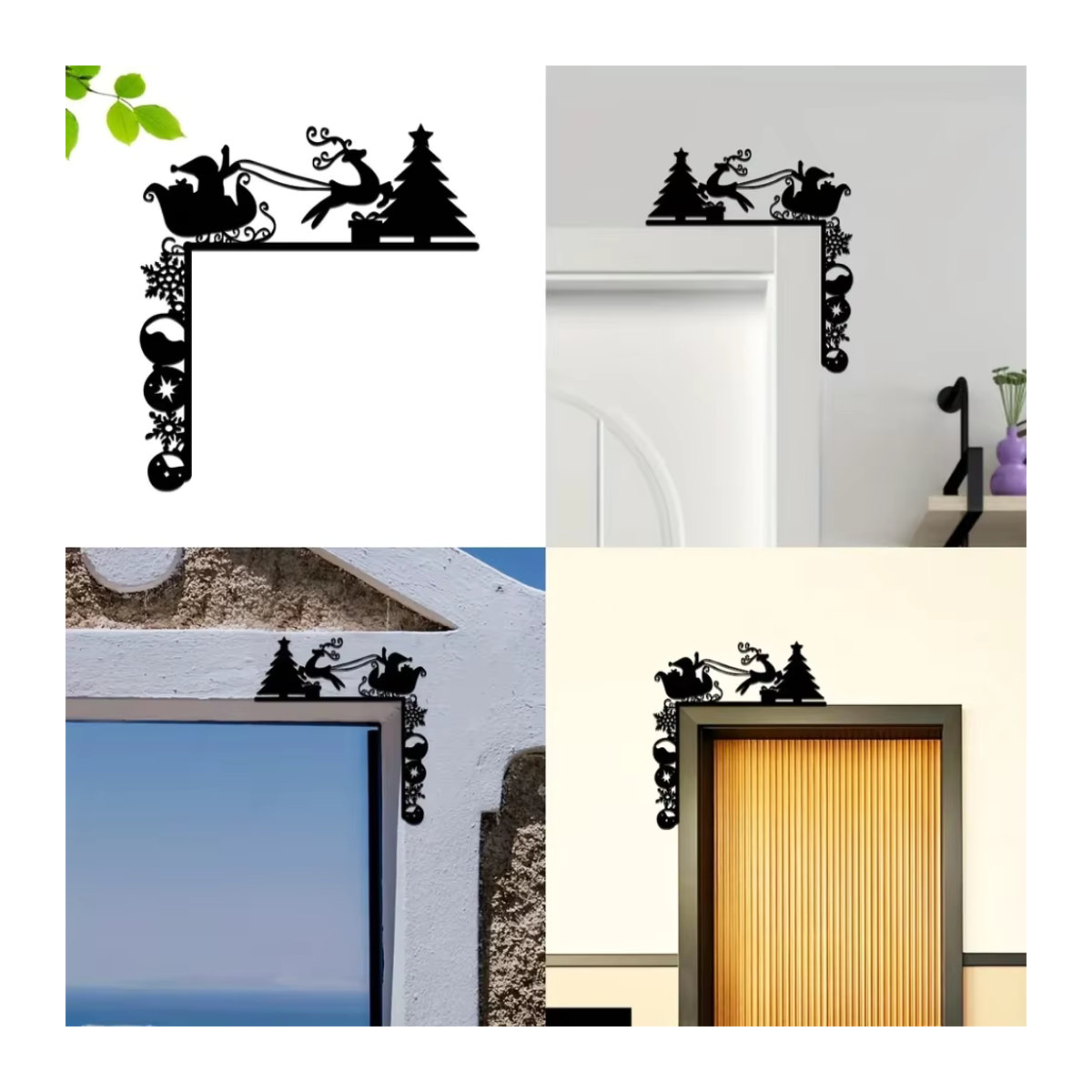 HELLOYOUNG Metall-Schlitten Wanddeko mit Kleber für Weihnachtsdekoration und Wandbehang - Bild 4