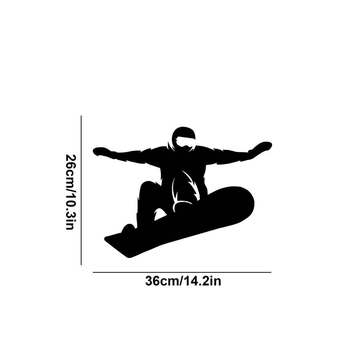 HELLOYOUNG Metall Wanddekoration Snowboarder in Schwarz, minimalistische Wandkunst aus Eisen für Sportbegeisterte - Bild 2