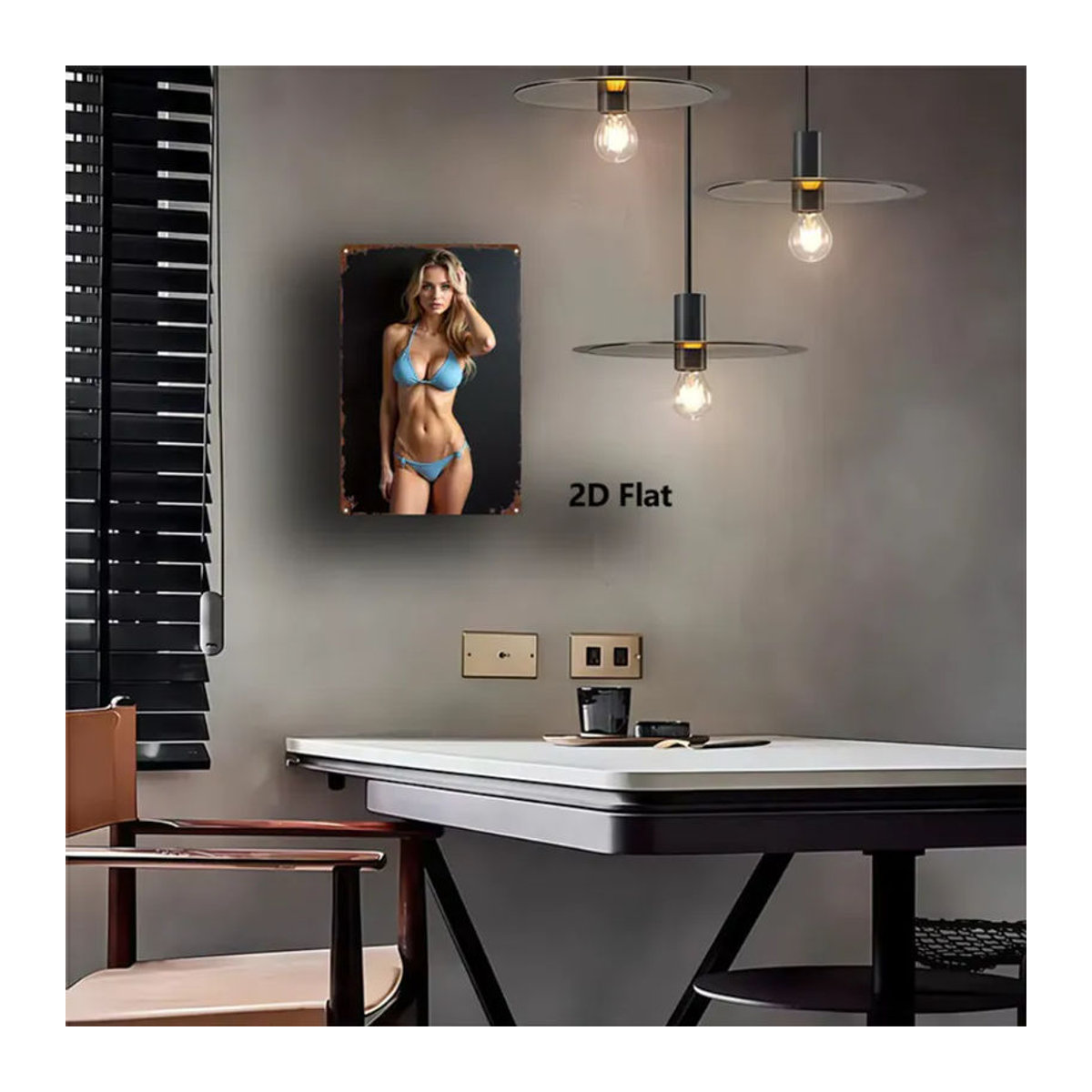 HELLOYOUNG Metallschild Sexy Lady Wandkunst Porträt Mehrfarbig B: 30,48 cm, H: 20,32 cm - Bild 4