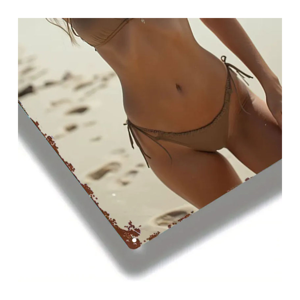 HELLOYOUNG Metallschild Strandmädchen Vintage Wandkunst mehrfarbig B/H: 20,32 x 30,48 cm - Bild 5