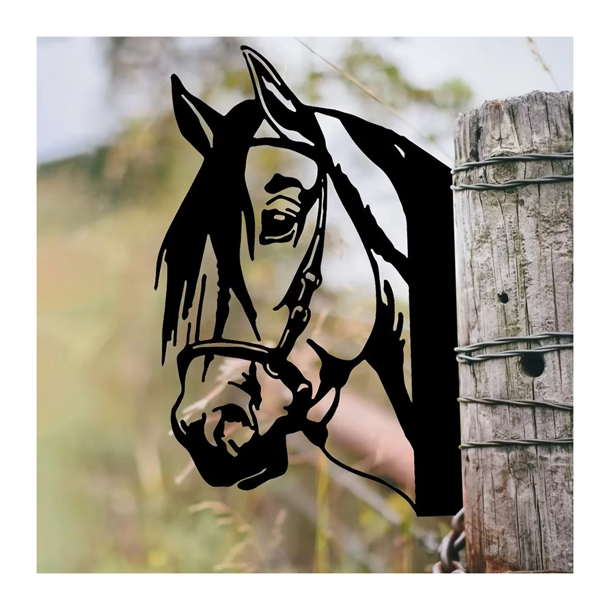 HELLOYOUNG Pferde Silhouette aus Metall als Wandkunst und Gartenornament in Schwarz - Bild 5