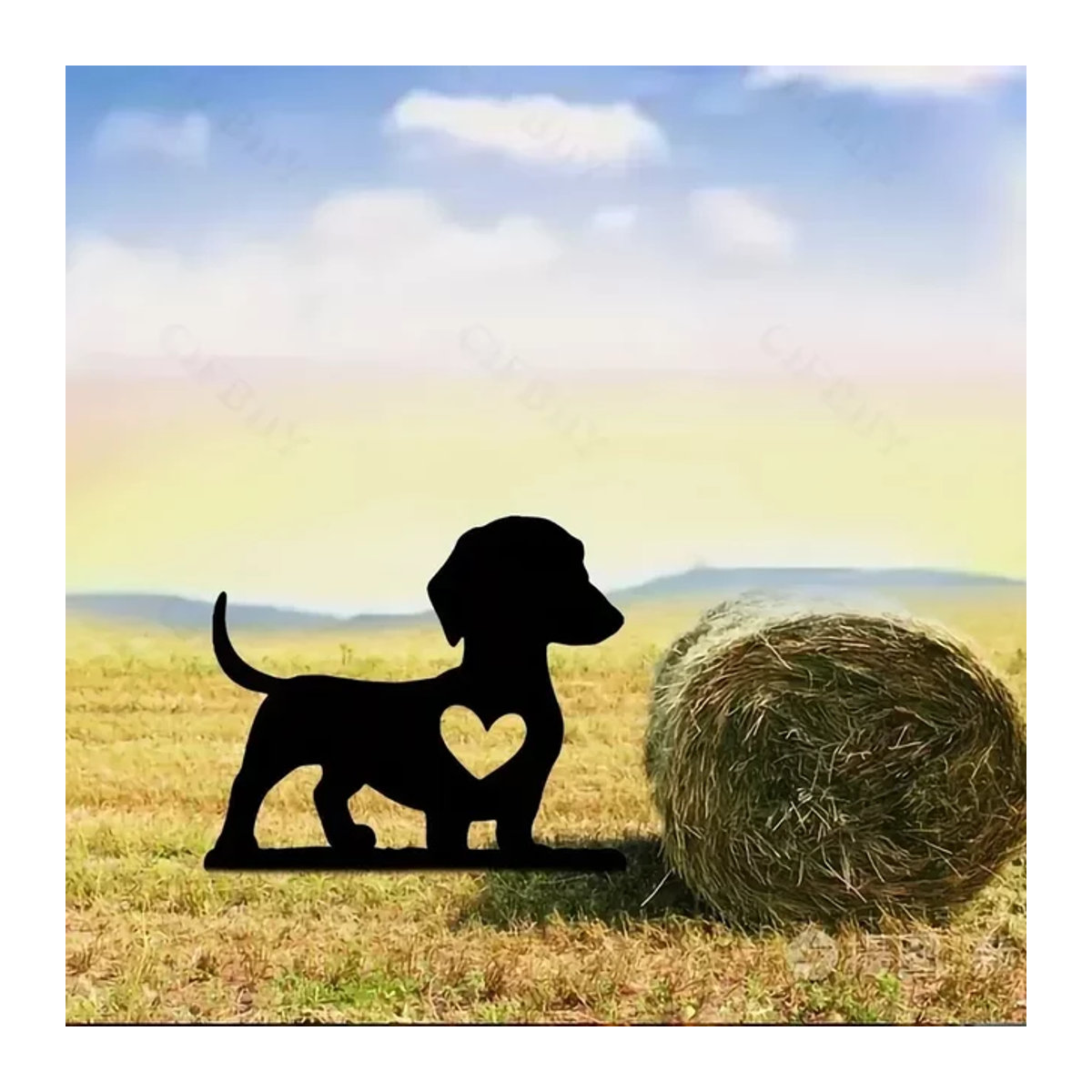 HELLOYOUNG Tiki Hundegartenpfahl aus Eisen in Schwarz als dekorative Gartenkunst - Bild 1