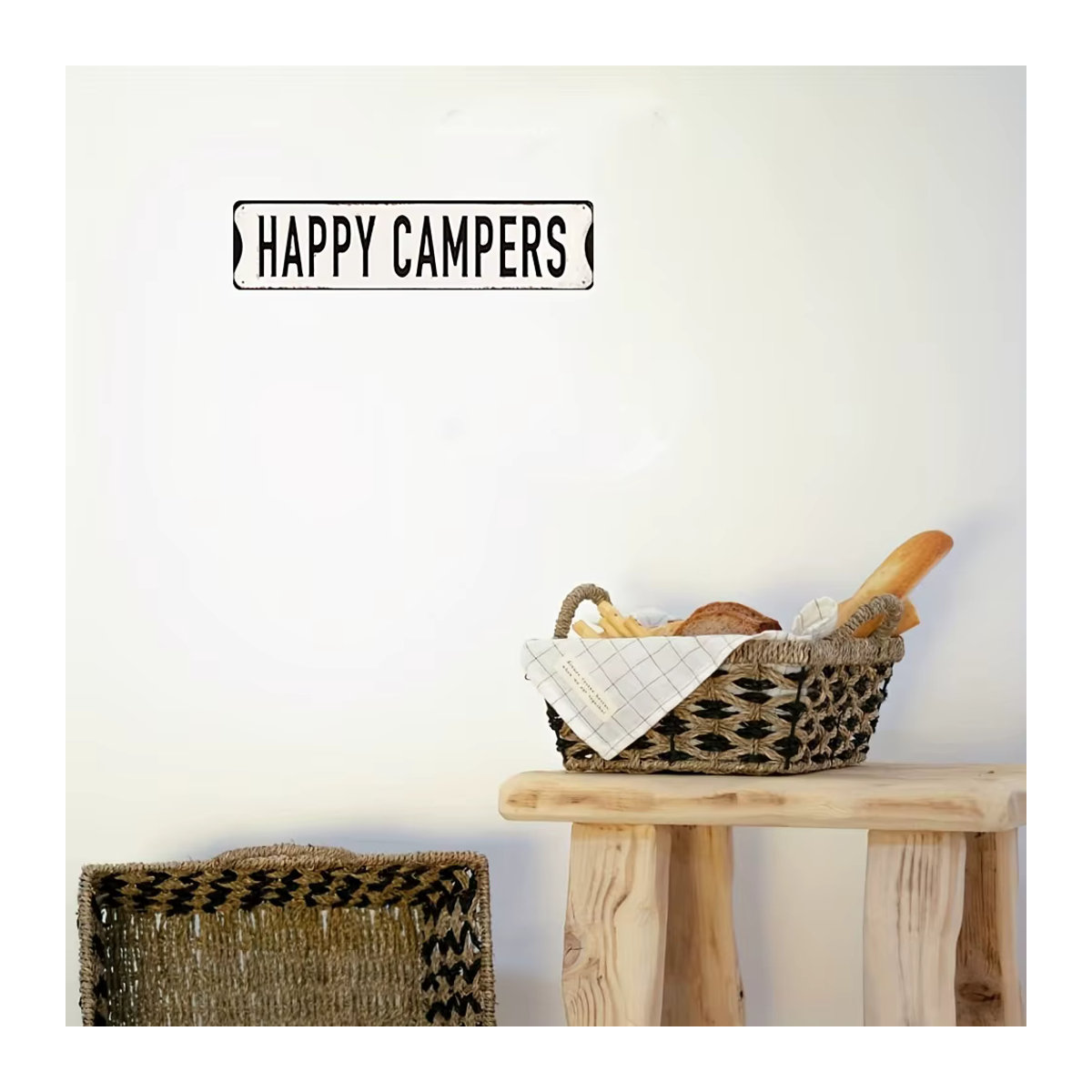 HELLOYOUNG Vintage Happy Camper Metall-Wanddeko für drinnen und draußen, B: 40,0 cm, H: 10,0 cm, T: 10,0 cm - Bild 4