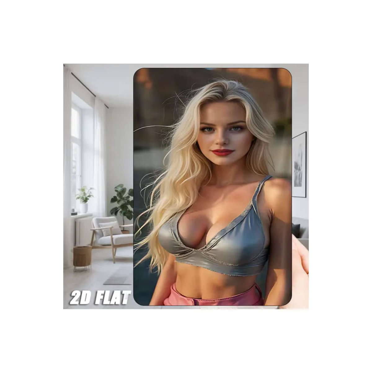 HELLOYOUNG Vintage Metall-Blechschild Pin-Up-Girl Wanddekoration mehrfarbig B: 30 cm, H: 20 cm, T: 20 cm - Bild 1