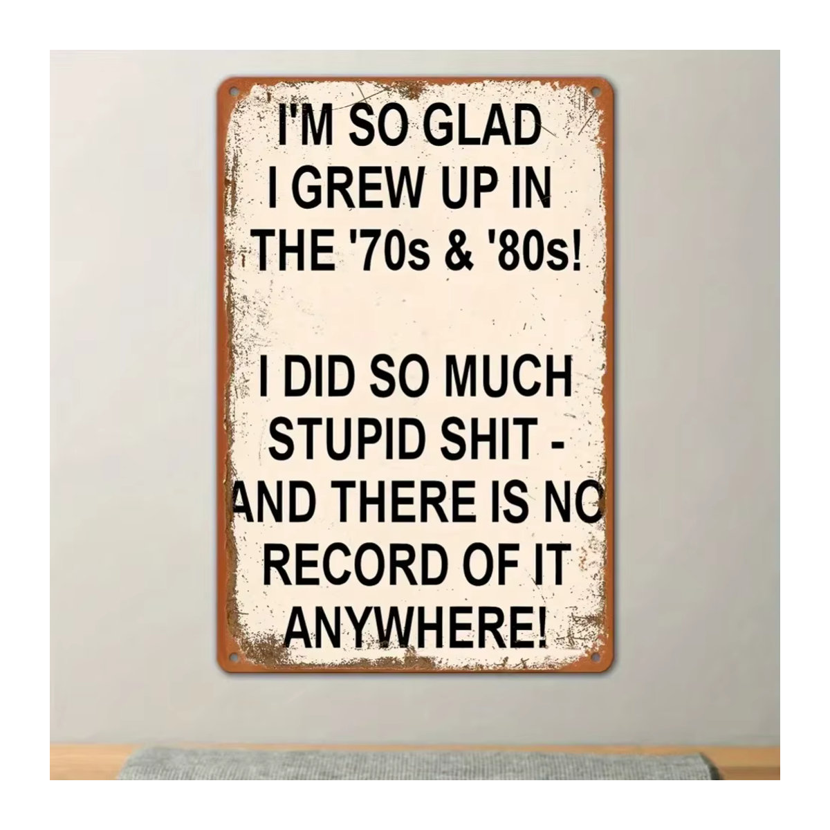 HELLOYOUNG Vintage Metallschild Grown Up Retro Wanddekoration für Außen und Innen, B/H: 20 x 30 cm - Bild 3