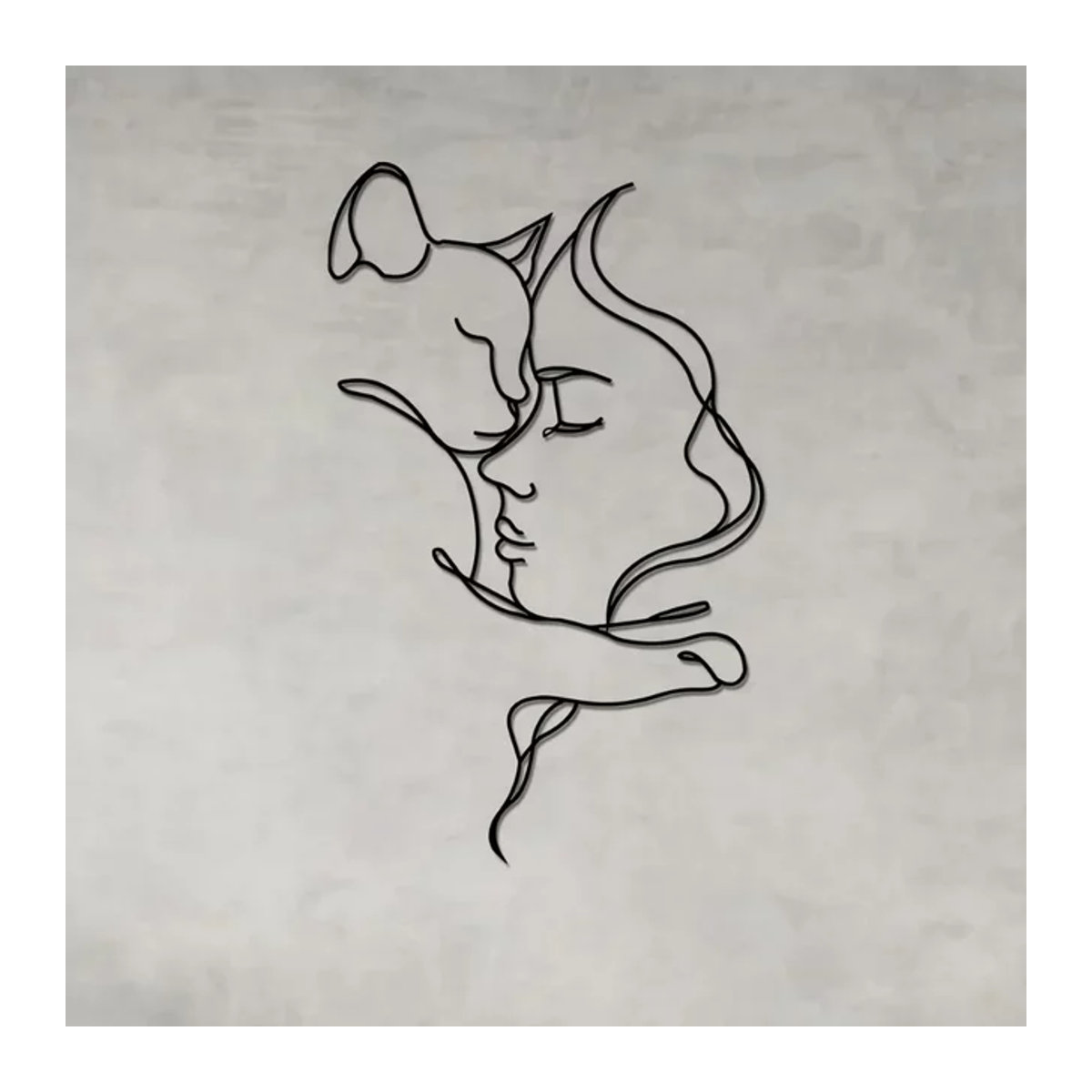 HELLOYOUNG Wanddeko aus Metall in Schwarz mit minimalistischem Silhouettendesign für Katzenliebhaber - Bild 1