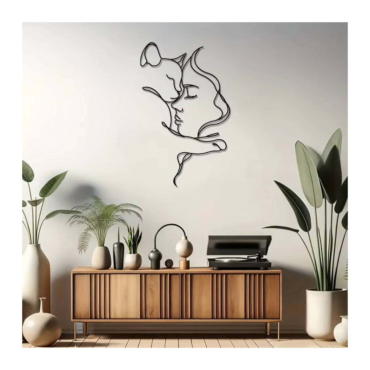 HELLOYOUNG Wanddeko aus Metall in Schwarz mit minimalistischem Silhouettendesign für Katzenliebhaber - Bild 3