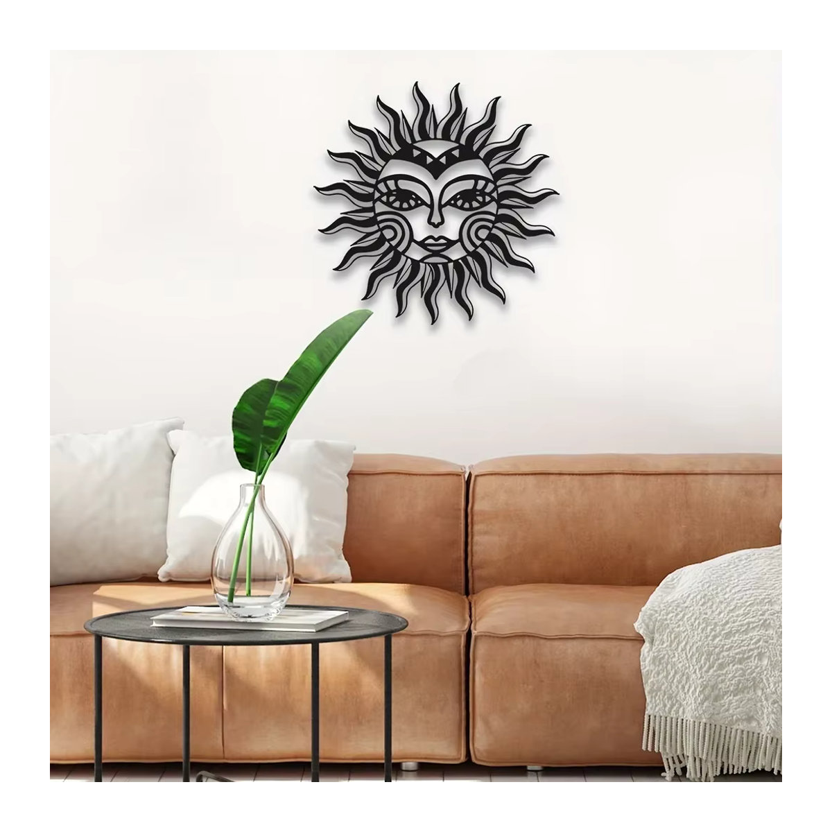 HELLOYOUNG Wanddekoration aus Metall Sonne und Mond in Schwarz im Bohemian Stil - Bild 4