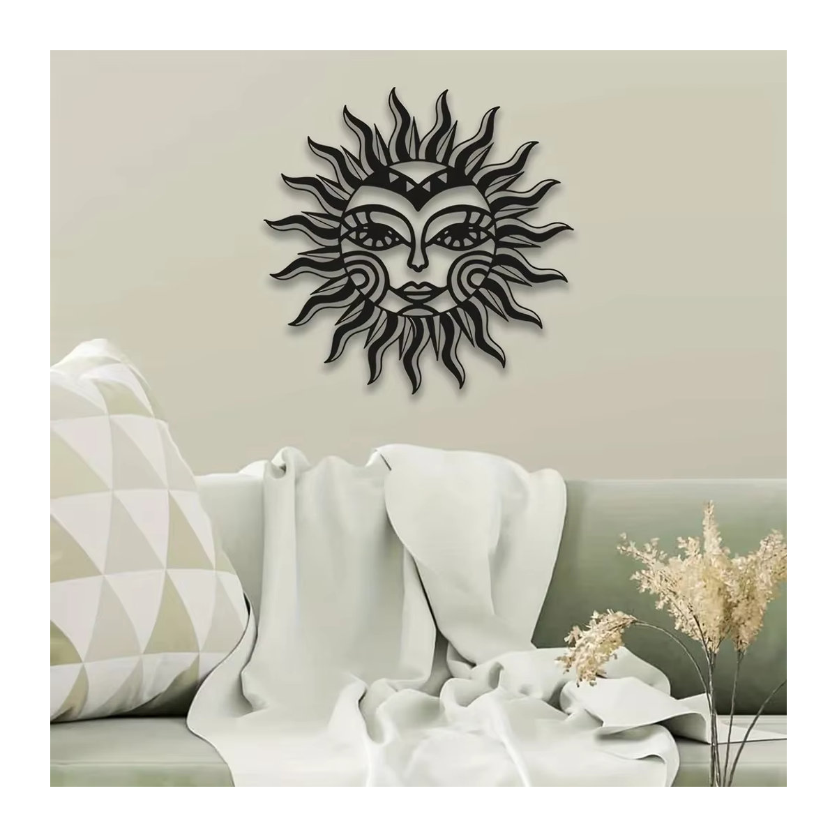 HELLOYOUNG Wanddekoration aus Metall Sonne und Mond in Schwarz im Bohemian Stil - Bild 5