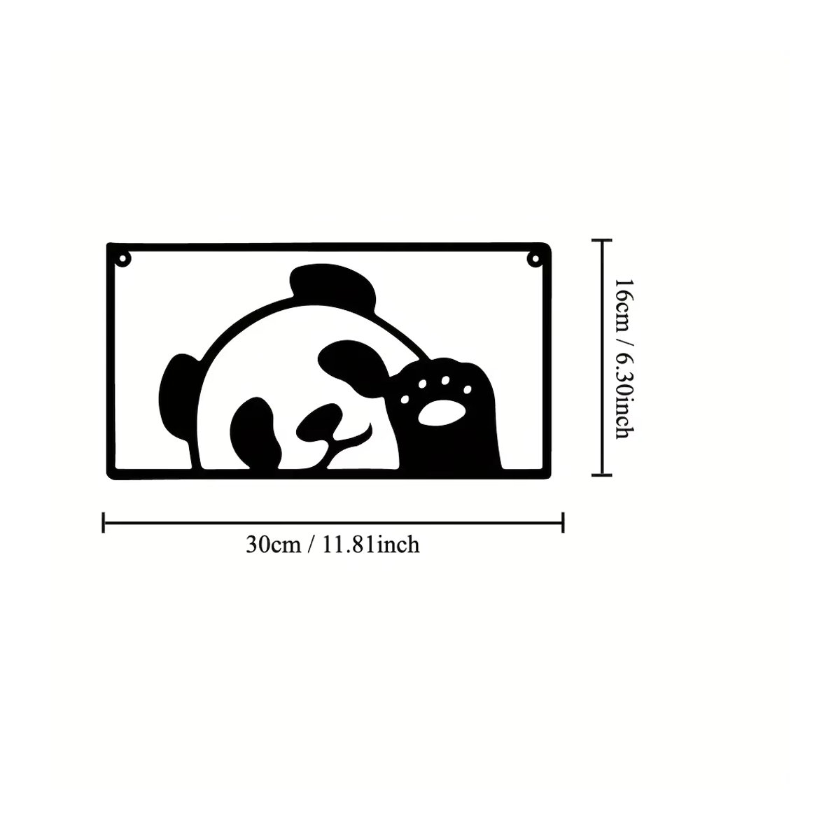 HELLOYOUNG Wanddekoration Panda aus Metall in Schwarz - Bild 2