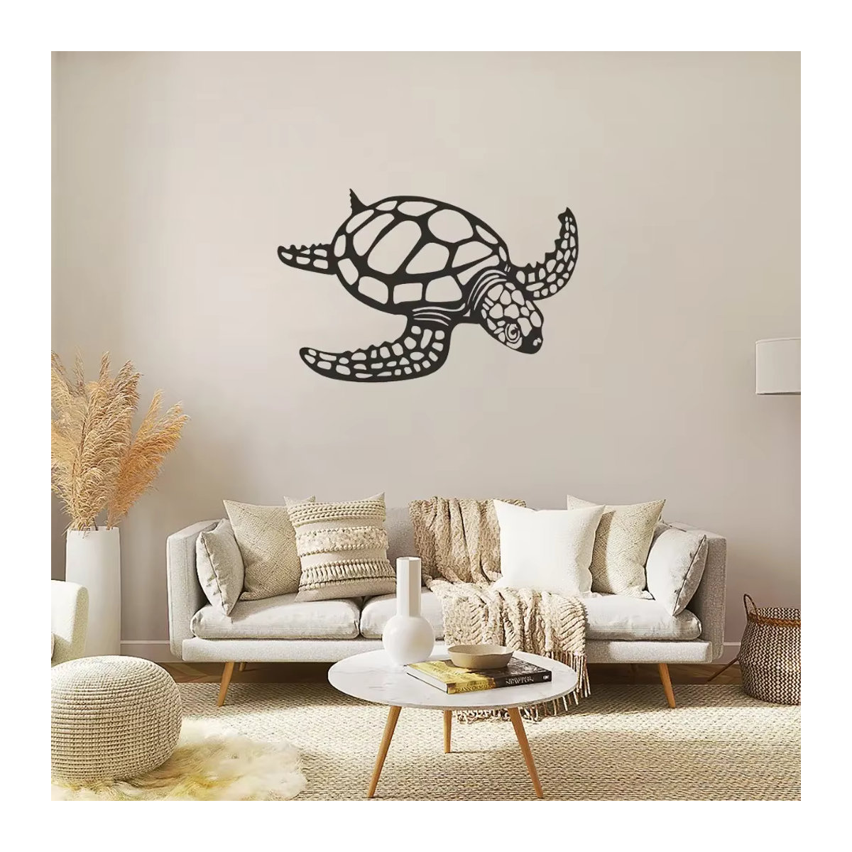 HELLOYOUNG Wandkunst aus Metall Meeresschildkröte als Strand-Ornament für Küche, Bad und Wohnzimmer - Bild 3