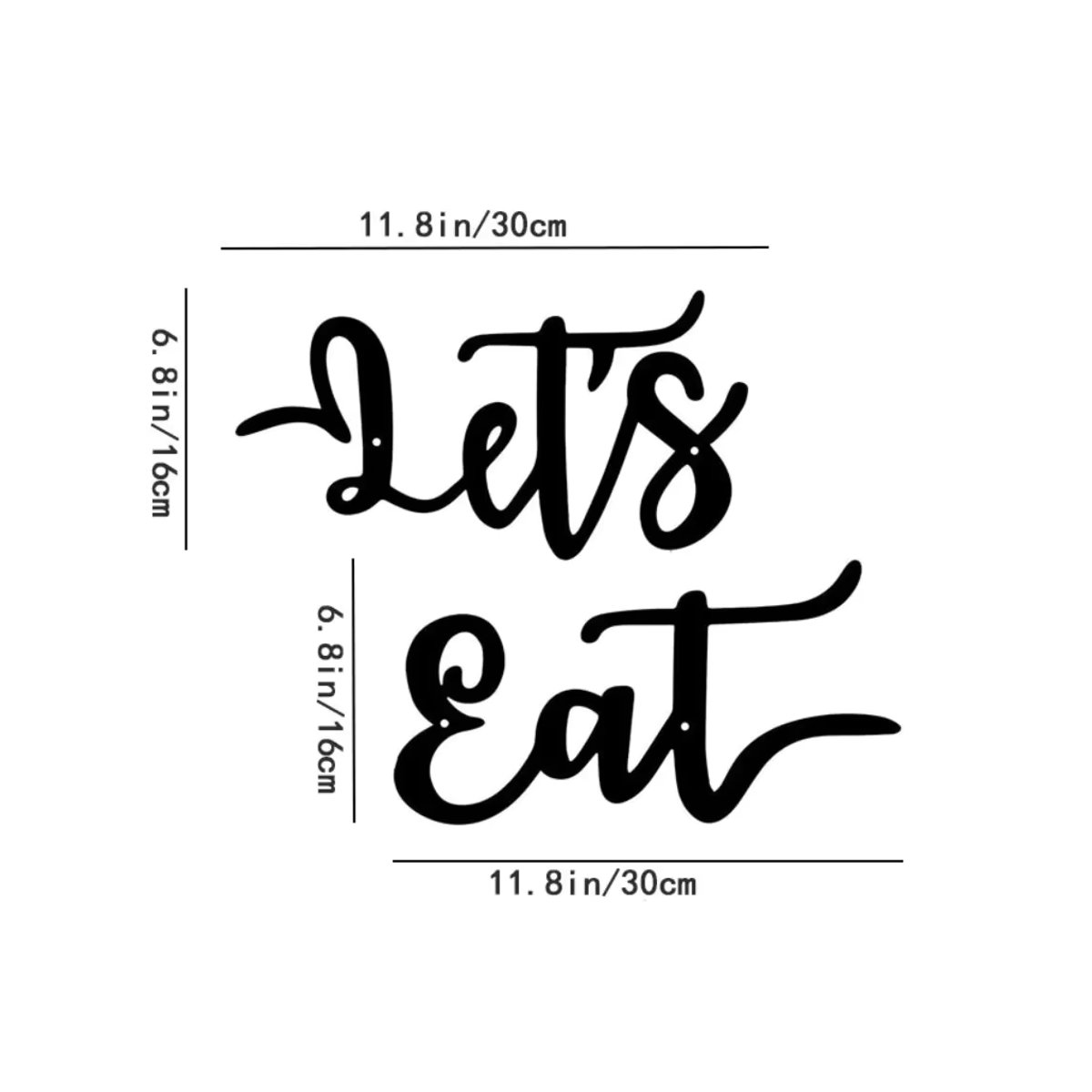HELLOYOUNG Wandschild Let's Eat aus Metall in Schwarz im rustikalen Design zur Wandmontage - Bild 2