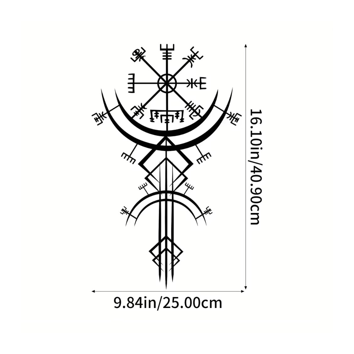 HELLOYOUNG Wikinger-Runen-Wandbehang aus Metall in Schwarz mit geometrischem und rustikalem Design - Bild 2