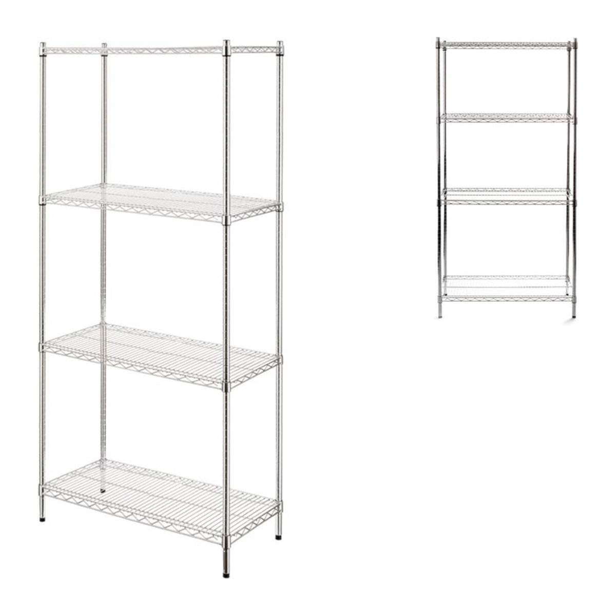 Hendi Faltbares Vorratsregal mit Gitterstruktur in Chrom, 4 Etagen, B: 91,0 cm, T: 45,5 cm, H: 125 cm - Bild 1