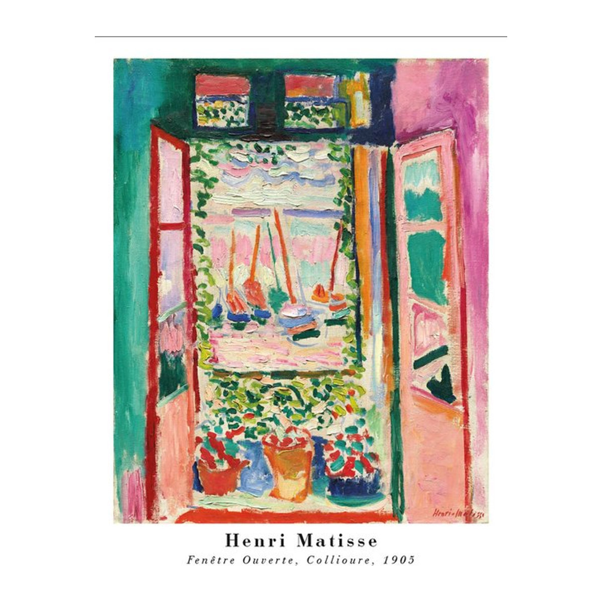 Henri Matisse Das offene Fenster, Collioure, 1905 Druck auf Papier, Schwarz, Breite: 40 cm - Bild 1